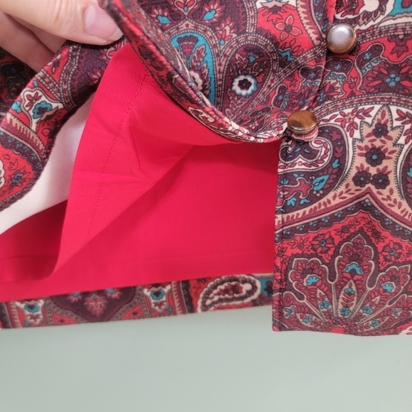 Talbots Career‎ Classic Geometric Print Casual Nwot Midi Skirt Size 2 - Picture 6 of 9